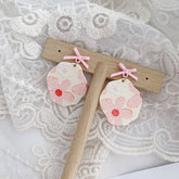 ROMANTIC PURPLE OIL PAINTING FLOWER ART EARRINGS_CWAJE1633