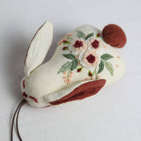HAND EMBROIDERED ROSE BUNNY PLUSH CHARM_CWMM6003