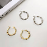 SIMPLE GEOMETRIC LARGE CIRCLE SPIRAL EARRINGS_CWAJE3137