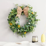 CHRISTMAS EUCALYPTUS SUNFLOWER DOOR WREATH_CWAJE05411