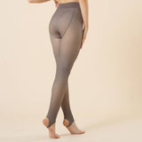 PLUS SIZE FLEECE SHEER LOOK TIGHTS GRAY NUDE_CWMM8964