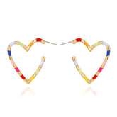 Womens Stylish Geometric Heart-Shaped Earrings