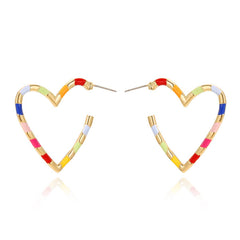Womens Stylish Geometric Heart-Shaped Earrings