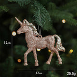 GLITTER REINDEER HOUSE CHRISTMAS TREE ORNAMENT_CWMM9749