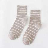 NEW ALL MATCH SOLID COLOR STRIPED MID CALF SOCKS_CWMS1401