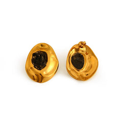 NATURAL STONE STAINLESS STEEL IRREGULAR EARRINGS_CWMM8894