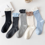 Women'S Contrast Color Curled Cotton Socks_Cwms1372