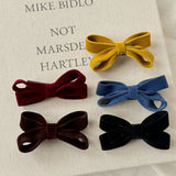Velvet Bow Hair Clip Sweet Side Bang Pin_Cwaha07815