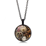 STEAMPUNK MECHANICAL TIME GEM NECKLACE JEWELRY_CWAJE0699