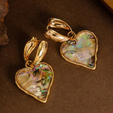 FASHIONABLE HEART ABALONE PENDANT EARRINGS_CWMM4345
