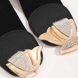 Women Butterfly Buckle Elastic Belt_Cwabe0251