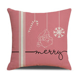 NEW PINK CARTOON CHRISTMAS LINEN PILLOWCASE_CWMM1377