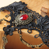 HALLOWEEN RETRO LOVE CRYSTAL LACE SHORT NECKLACE_CWMM0165