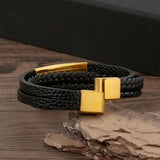 BRAIDED BRUSHED MAGNET CLASP BRACELET_CWAJE1513