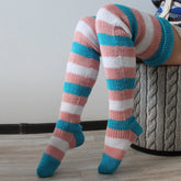FASHION STRIPED LONG OVER THE KNEE SOCKS_CWMS0848