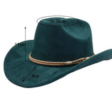 Western Ethnic Suede Cowboy Jazz Fedora Hat_Cwah04504