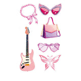 PINK GUITAR GIRL TATTOOS WATERPROOF KIDS PARTY_CWMM8382