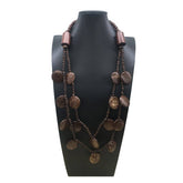 COCONUT WOOD BEADED MULTI LAYER NECKLACE_CWMM4960