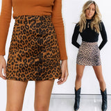 SEXY LEOPARD PRINT HIGH WAIST SUEDE HIP SKIRT_CWBSS0373