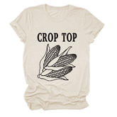 CORN LETTER PRINT TEE WOMEN S CASUAL T SHIRT_CWTTS1502