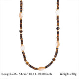 Tiger Eye Heart Pendant Beaded Necklace_Cwmm7547