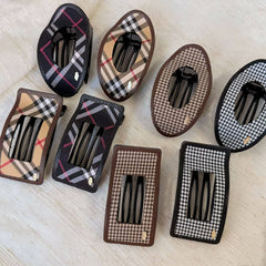 Leopard Houndstooth Hair Clip Chic Side Pin_Cwaha07916