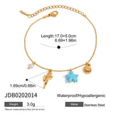 18K GOLD SHELL PEARL CHARM BRACELET_CWAJE4626