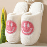 COZY SMILING FACE SLIPPERS FUZZY SLIPPERS WOMEN_CWSHS0249