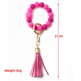 GLOW BEAD BRACELET KEYCHAIN NEON SILICONE WRISTBAND_CWAB5097