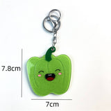 CUTE GREEN PEPPER MAKEUP MIRROR KEYCHAIN ACRYLIC_CWMM6381