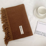 COLORBLOCK TASSEL SCARF THICK WRAP FOR STUDENTS_CWASC2281