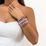 COLORFUL LETTER BOHEMIAN STAR BALL BRACELET SET_CWAJE1484
