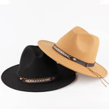 SIMPLE BELT BUCKLE FELT HAT JAZZ HAT_CWAH0751