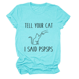 CASUAL CAT PRINT TEE WOMEN S SHORT SLEEVE TOP_CWTTS1519