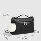 CHIC OSTRICH GRAIN CHAIN SHOULDER VANITY BAG_CWAB5722