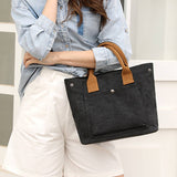 SIMPLE CANVAS UNDERARM HANDBAG TOTE BAG_CWAB1263