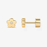 ELEGANT FLOWER ZIRCON 18K GOLD STUD EARRINGS_CWAJE5072