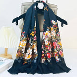 BOLD FLORAL ANIMAL SILK BLEND WRAP_CWASC0890