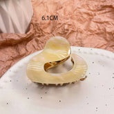IRREGULAR ACETATE METAL HAIR CLAW CHIC MID CLIP_CWAHA0562