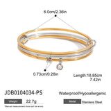 CLASSIC 18K GOLD SILVER ZIRCON BANGLE SIZE 60_CWAJE4820