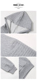 Waffle Long-Sleeved Loose Casual Pullover Hoodie