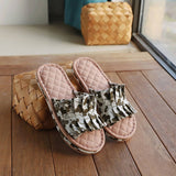 FLORAL COTTON FLOOR SLIPPERS WITH THICK SOLE_CWSHF0202