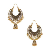 RETRO CRESCENT SHAPE EXAGGERATED BELL EARRINGS_CWAJE2239