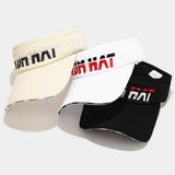 EXTENDED BRIM SUN VISOR HAT WITH LETTER EMBROIDERY_CWAH3315