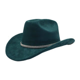 MEN WOMEN SUEDE WESTERN COWBOY FEDORA HAT_CWAH04395