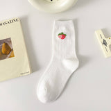 White Small Fresh Fruit Cartoon Bear Stockings_Cwms1398