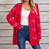 Valentines Day Color Contrast Love Cardigan