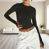 Solid-Color Versatile Slim Fashionable T-Shirt