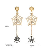 NEW PERSONALIZED SPIDER WEB HALLOWEEN EARRINGS_CWAJE1850