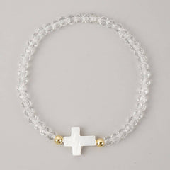 CROSS COLORED CRYSTAL HANDMADE BRACELET_CWMM3819